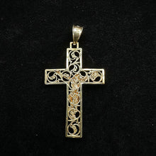 10k yellow gold cross w Jesus on front