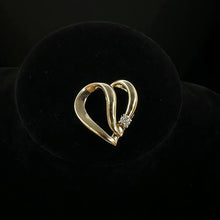 10k yellow gold heart pendant w diamond