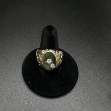 10k yellow gold mens ring w diamonds