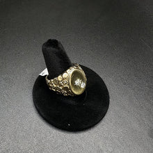 10k yellow gold mens ring w diamonds