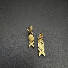 14k gold dangling XOX stud earrings