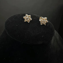 14k gold choclate 1.2ct diamond flower stud earrings