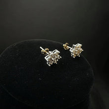 14k gold choclate 1.2ct diamond flower stud earrings
