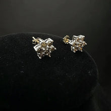 14k gold choclate 1.2ct diamond flower stud earrings