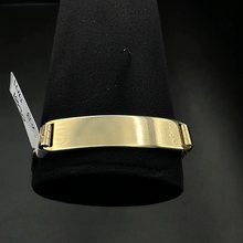 14k yellow gold cuban link id bracelet