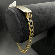 14k yellow gold cuban link id bracelet