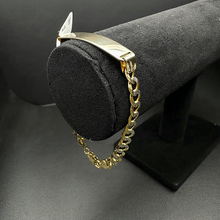 14k yellow gold cuban link id bracelet