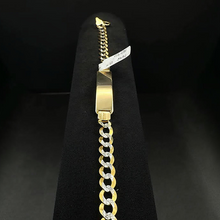 14k yellow gold cuban link id bracelet