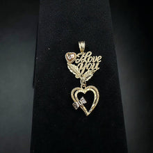 yellow gold dangling heart 