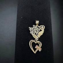 yellow gold dangling heart 