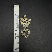 yellow gold dangling heart 