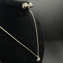 14k gold black pearl set w dia
