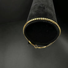 14k gold box link bracelet