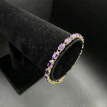 14k gold bracelet w amethyst stones