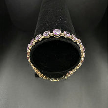 14k gold bracelet w amethyst stones