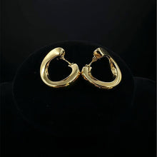 14k gold C earrings