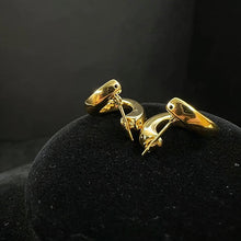 14k gold C earrings