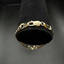14k gold diamond cut cuban link bracelet