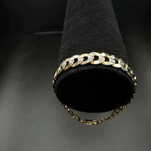14k gold diamond cut cuban link bracelet
