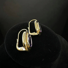 14k gold hook earrings w amethyst stones
