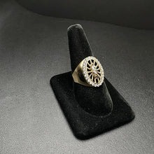 14k gold mens ring w san judas statue (7.3)