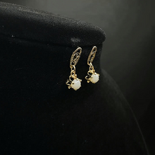 14k gold opal dangling stud earrings