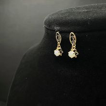 14k gold opal dangling stud earrings