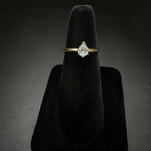 14k gold ring w 50pt teardrop diamond
