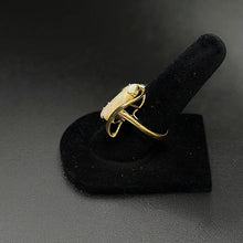 14k gold ring w australian opal stone & diamond