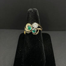 14k gold ring w diamond & emerald stones (5.1)