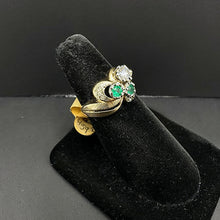 14k gold ring w diamond & emerald stones (5.1)