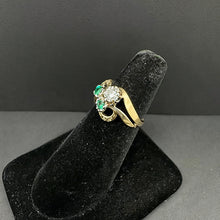 14k gold ring w diamond & emerald stones (5.1)