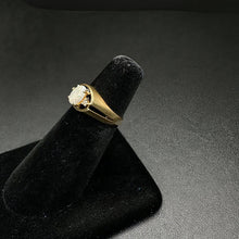 14k gold ring w opal stone & diamonds