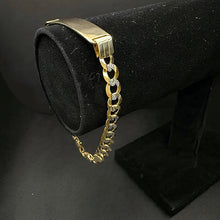 14k two tone diamond cut cuban link ID bracelet