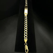 14k two tone diamond cut cuban link ID bracelet