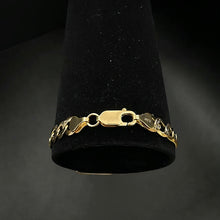 14k two tone diamond cut cuban link ID bracelet