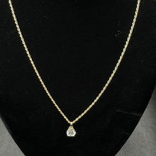 14k yellow gold rope chain w vs 1 1.01ct brilliant cut diamond pendant