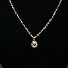 14k yellow gold rope chain w vs 1 1.01ct brilliant cut diamond pendant