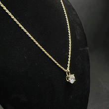 14k yellow gold rope chain w vs 1 1.01ct brilliant cut diamond pendant