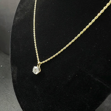 14k yellow gold rope chain w vs 1 1.01ct brilliant cut diamond pendant