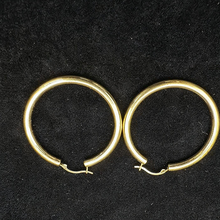 14k yellow gold thick hoop earrings