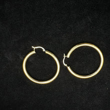 14k yellow gold thick hoop earrings