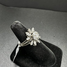 14k white gold flower wedding set w brilliant cut diamonds
