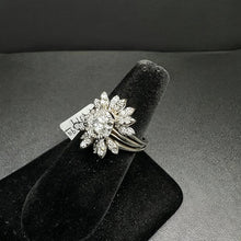 14k white gold flower wedding set w brilliant cut diamonds