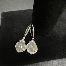 14k white gold hook diamond earrings
