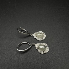 14k white gold hook diamond earrings