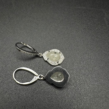 14k white gold hook diamond earrings