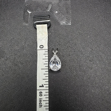 14k white gold pendant w cubic zirconia tear drop stone