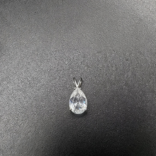 14k white gold pendant w cubic zirconia tear drop stone