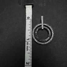 14k white gold pendant w diamonds & black diamonds